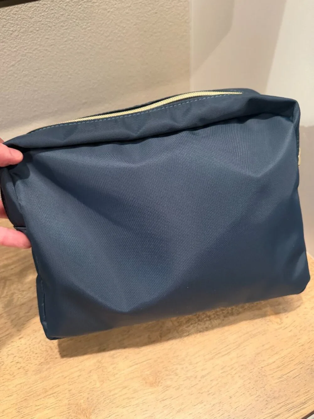 Lovevook Blue Cosmetic Bag Gold Accent Makeup Travel Pouch OS